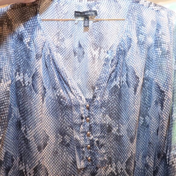 WHITE HOUSE Long Sleeve SNAKESKIN Print Blouse - Picture 11 of 12